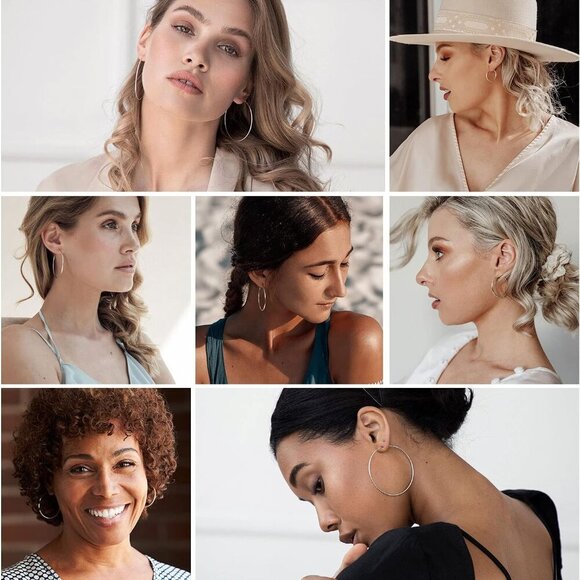 925 Sterling Silver Hoop Earrings - 60mm - Picture 4 of 6